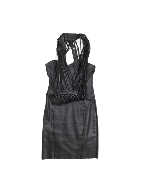 Robe JITROIS T 36 en cuir avec lanières 