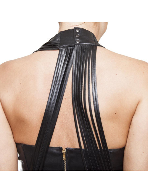 Robe JITROIS T 36 en cuir avec lanières 