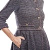 CHANEL Coat dress in purple tweed and pale gold threads size 34FR