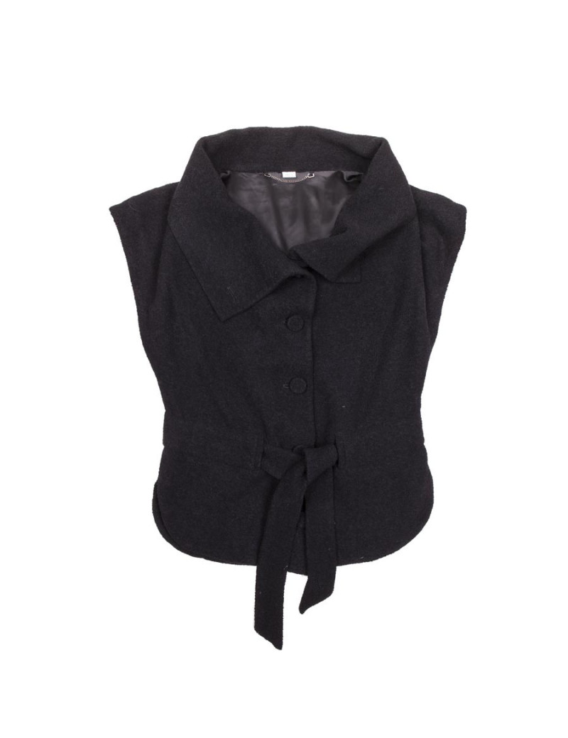 Veste VIKTOR & ROLF T 40 sans manches en laine noire 