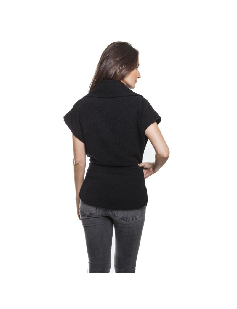 Veste VIKTOR & ROLF T 40 sans manches en laine noire 