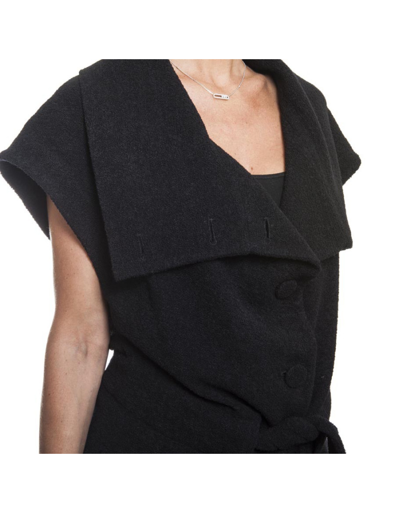 Veste VIKTOR & ROLF T 40 sans manches en laine noire 