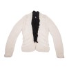 CHANEL knitted waistcoat in unbleached wool with a black plastron size 36FR