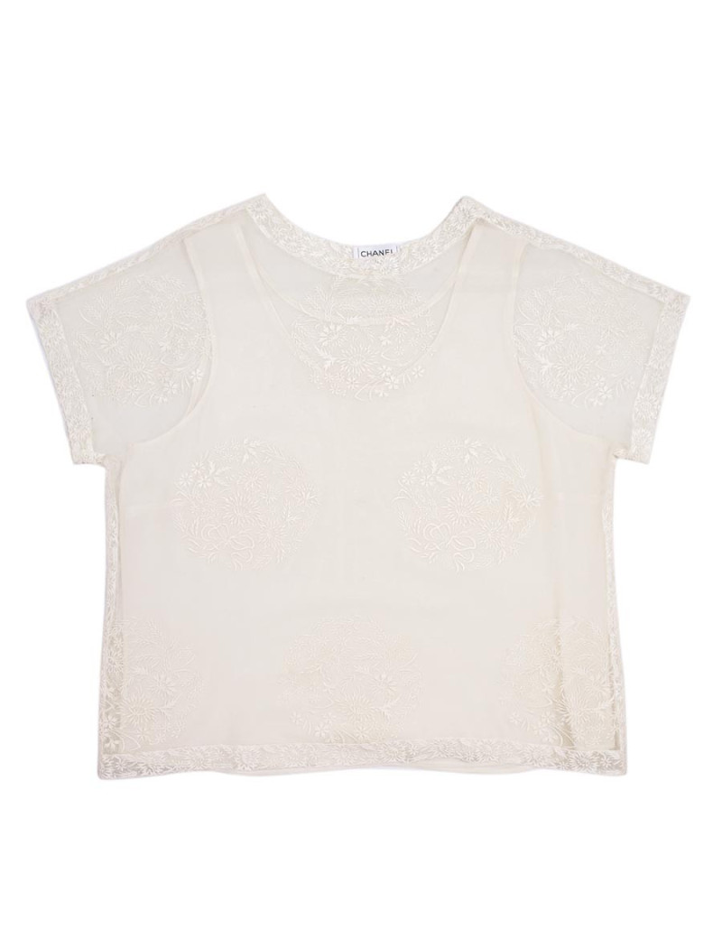 Top CHANEL  dentelle écrue