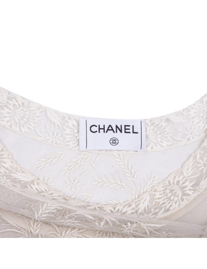 Top CHANEL  dentelle écrue