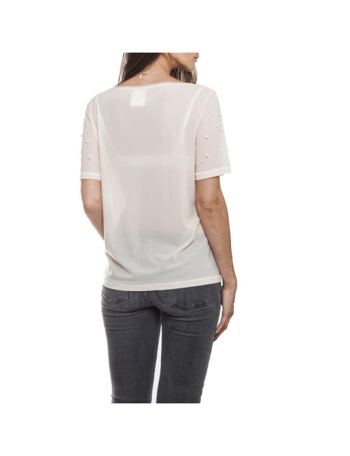 Blouse CHANEL sans manches avec perles blanches