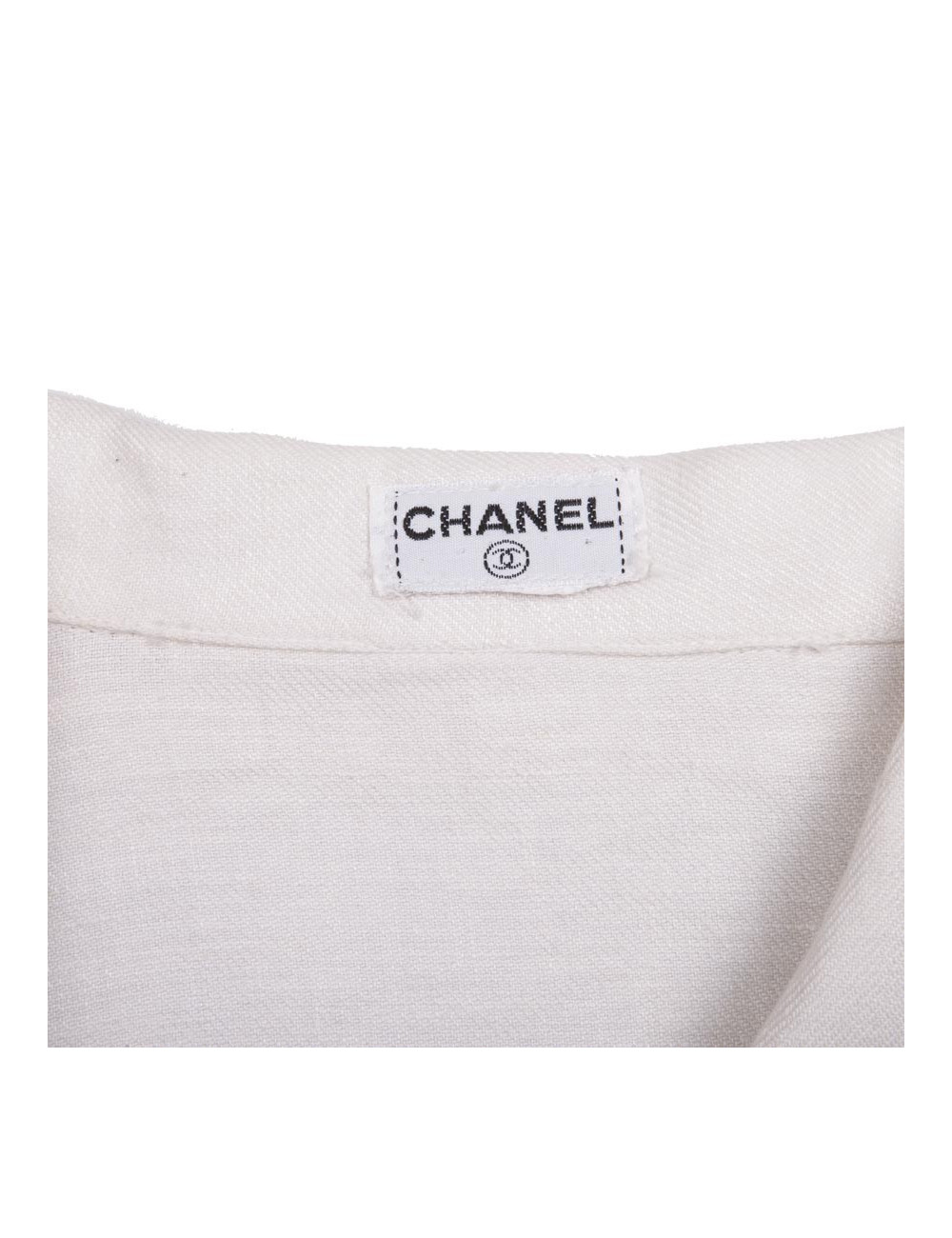 Veste CHANEL Vintage en lin écru