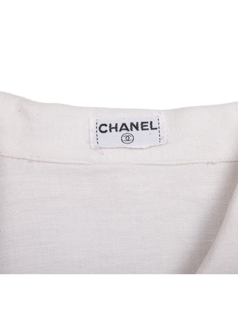 Veste CHANEL Vintage en lin écru