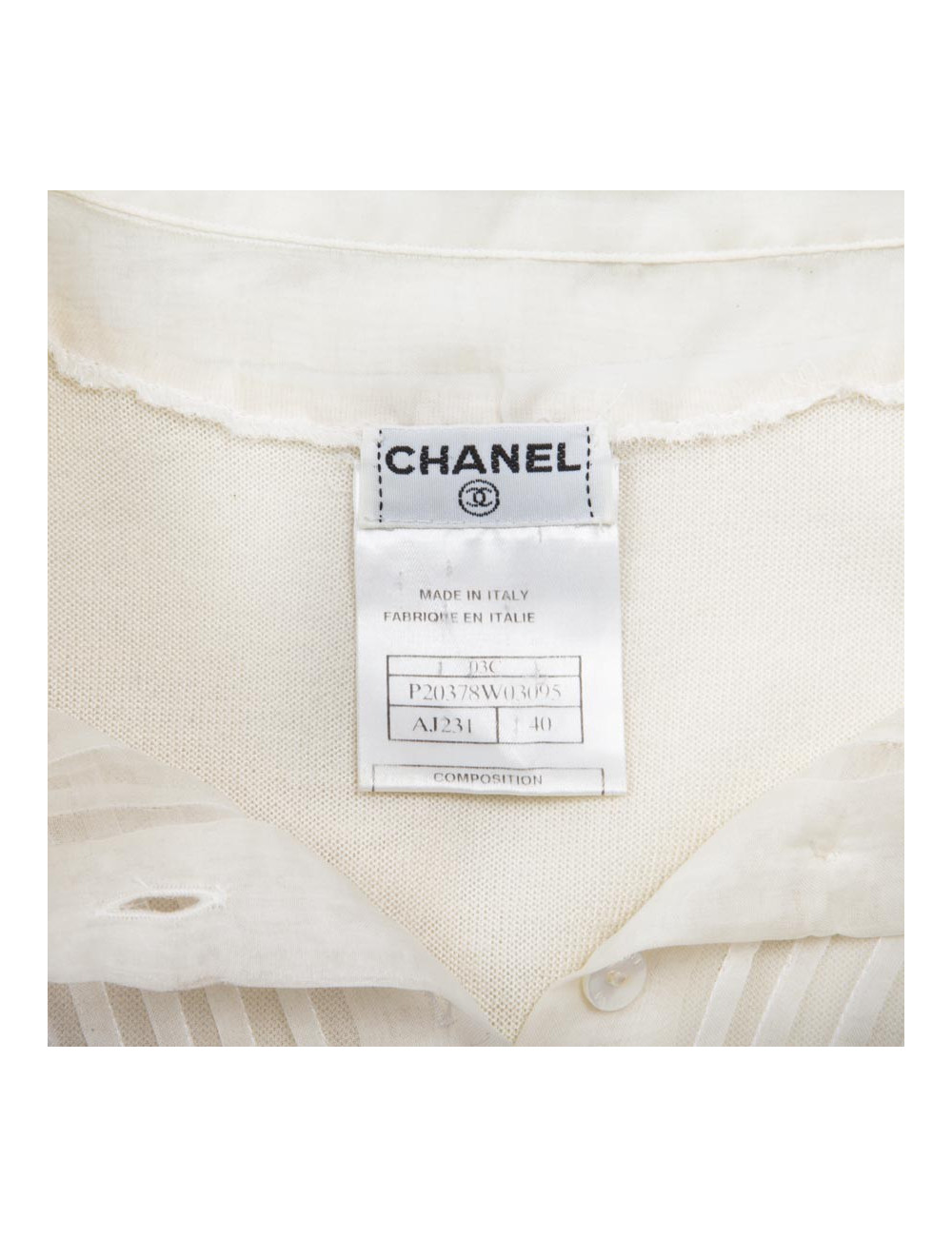 Chemise CHANEL blanc cassé T 40