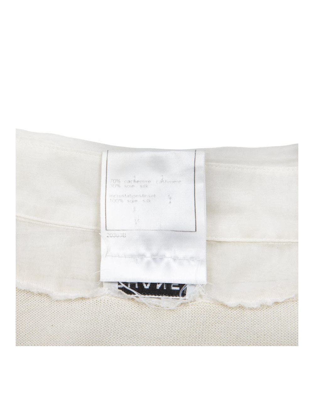 CHANEL shirt in ecru cashmere and silk size 38FR