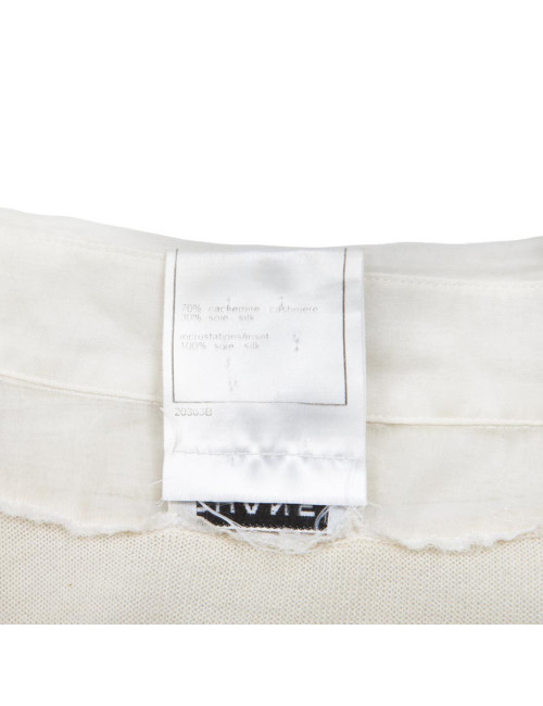 CHANEL shirt in ecru cashmere and silk size 38FR