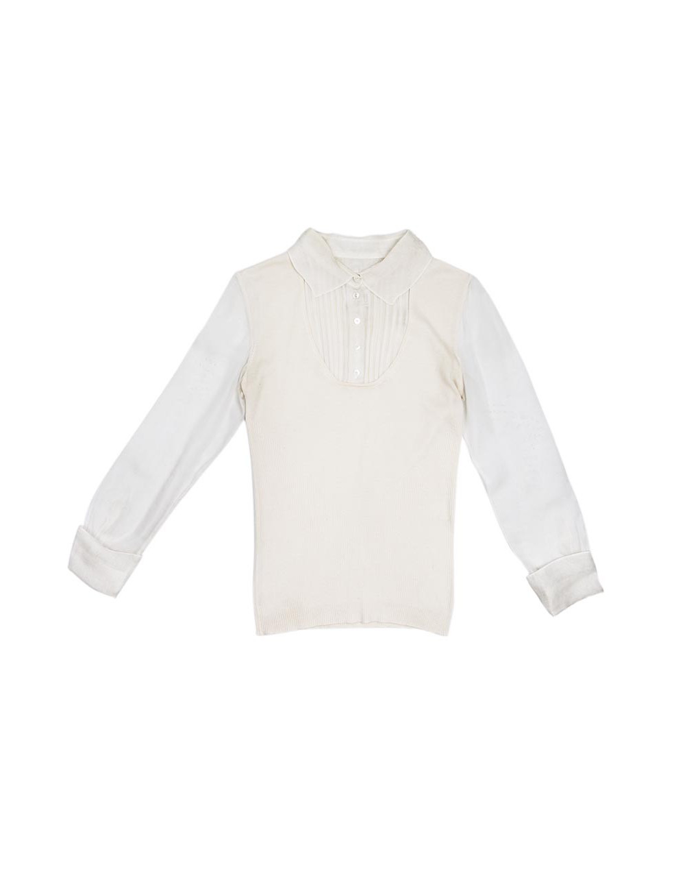 CHANEL shirt in ecru cashmere and silk size 38FR