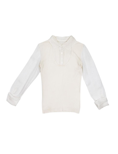 CHANEL shirt in ecru cashmere and silk size 38FR