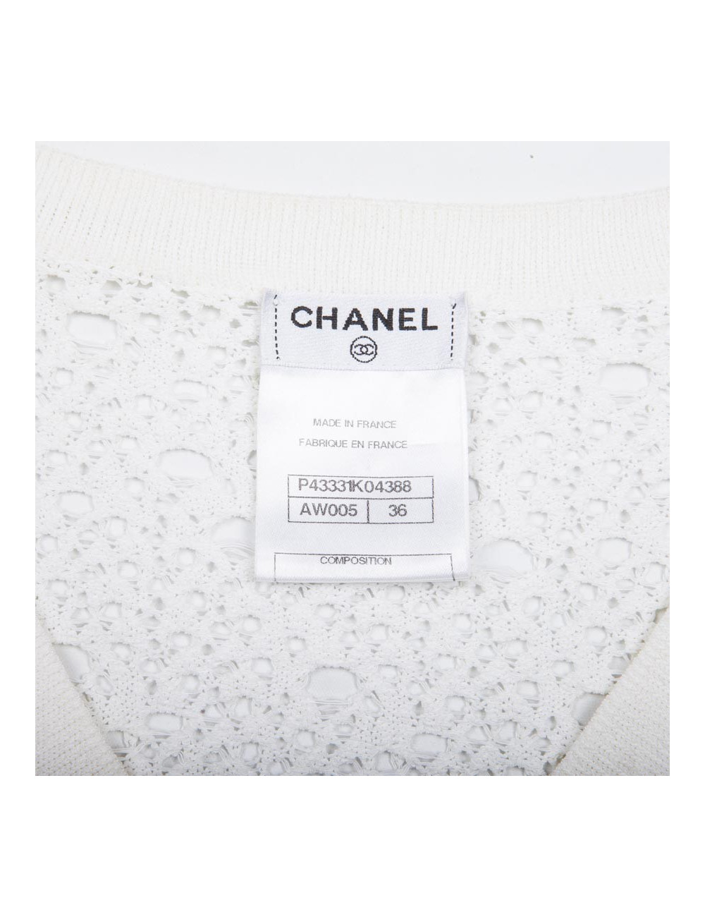 cardigan CHANEL T 36 en maille blanc