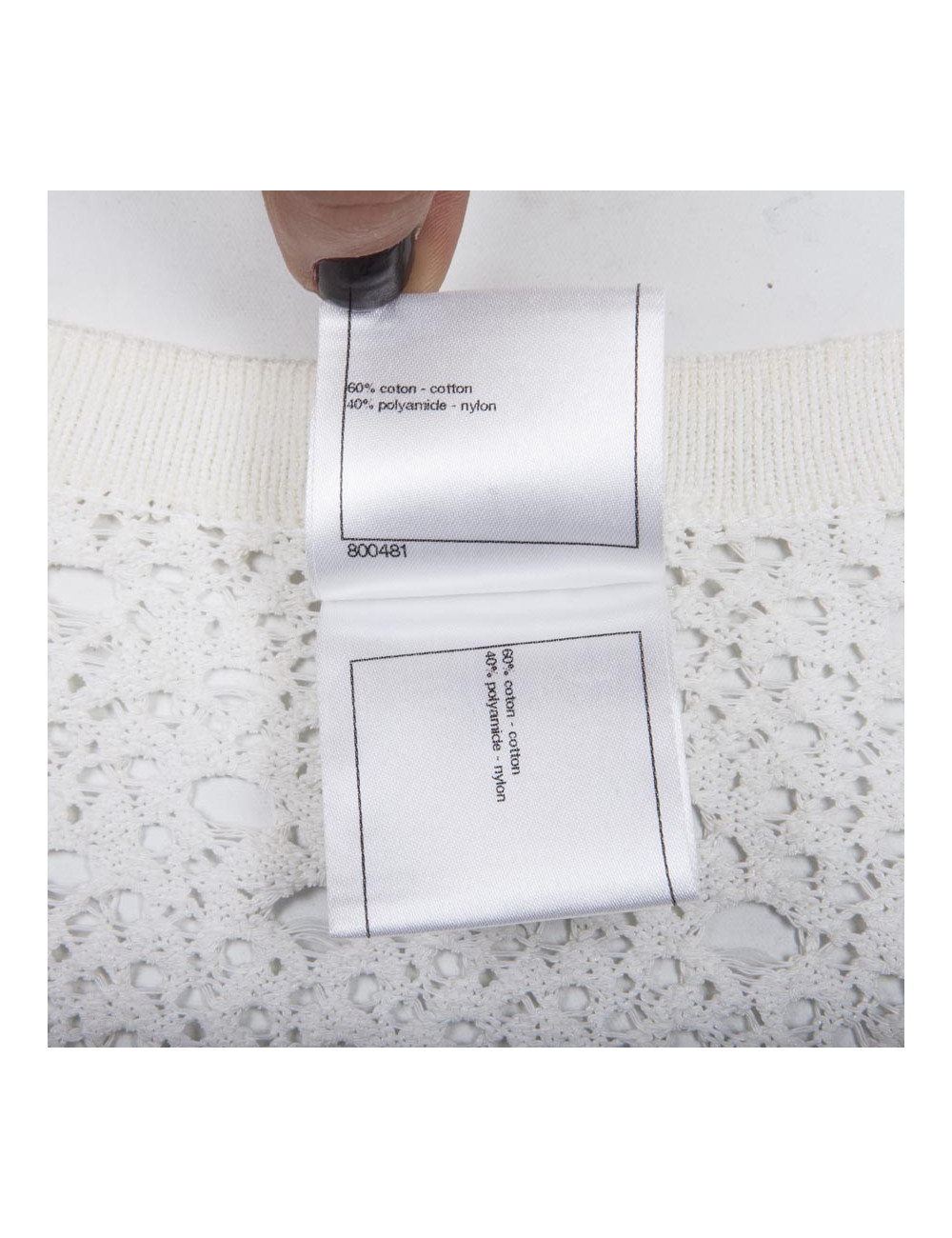 cardigan CHANEL T 36 en maille blanc