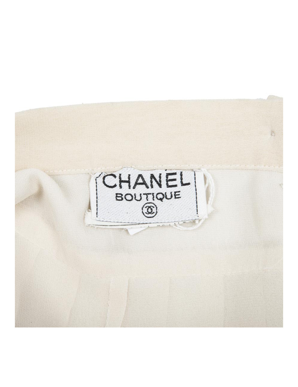 Jupe CHANEL en soie fluide et plissée écru