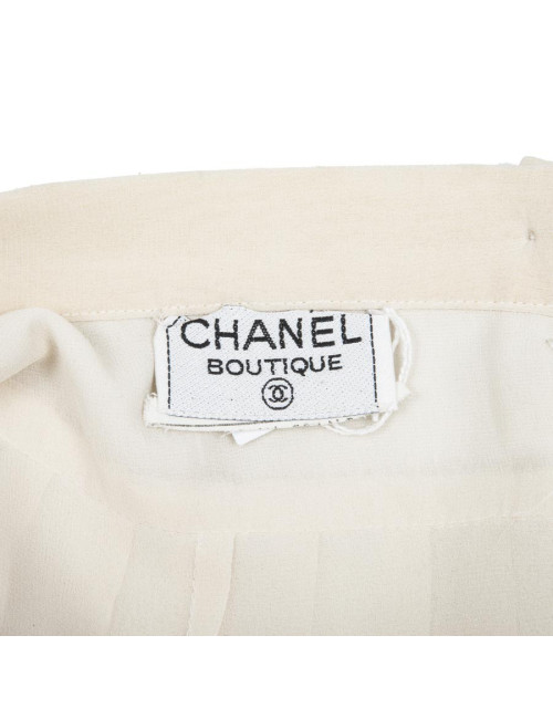 Jupe CHANEL fluide et plissée beige