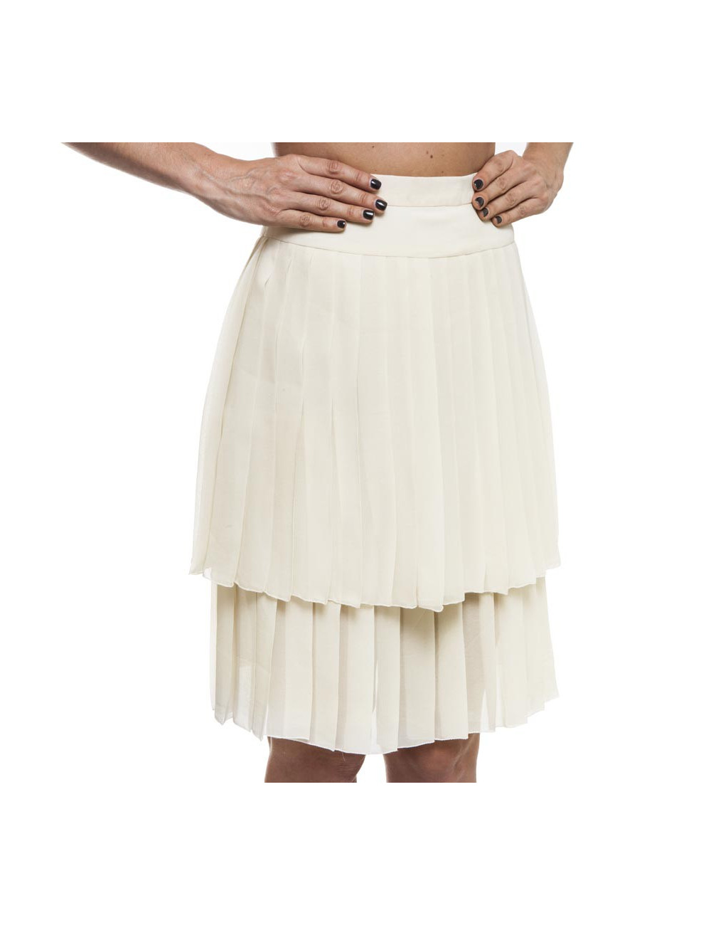 Jupe CHANEL fluide et plissée beige