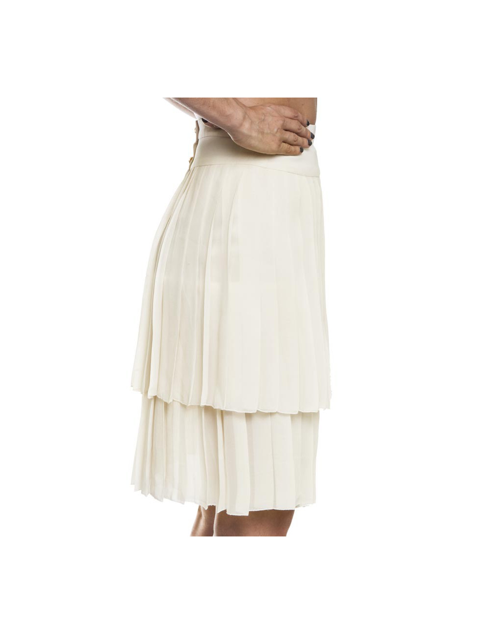 Jupe CHANEL fluide et plissée beige