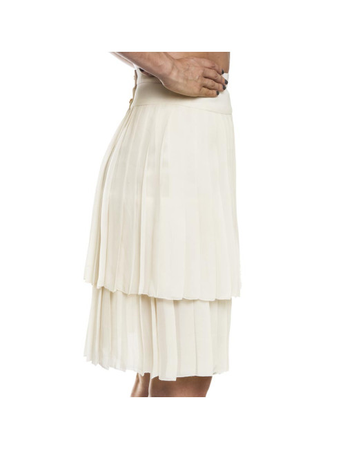 Jupe CHANEL fluide et plissée beige