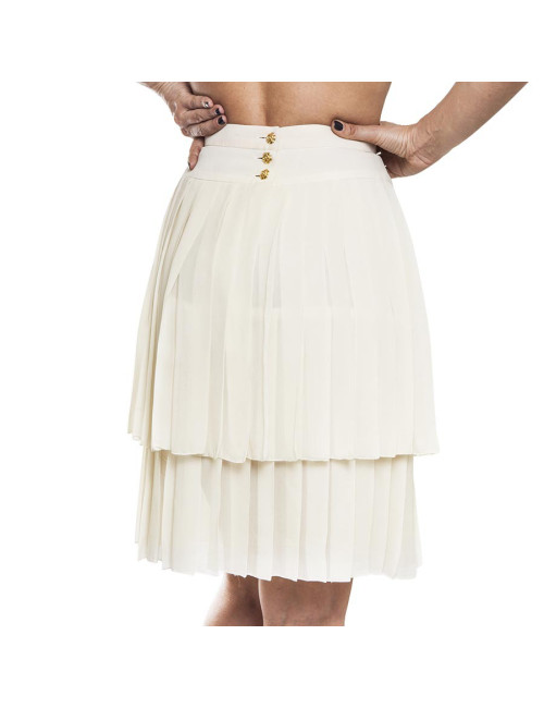 Jupe CHANEL fluide et plissée beige