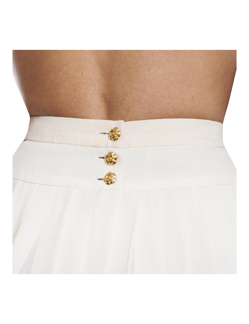 Jupe CHANEL fluide et plissée beige