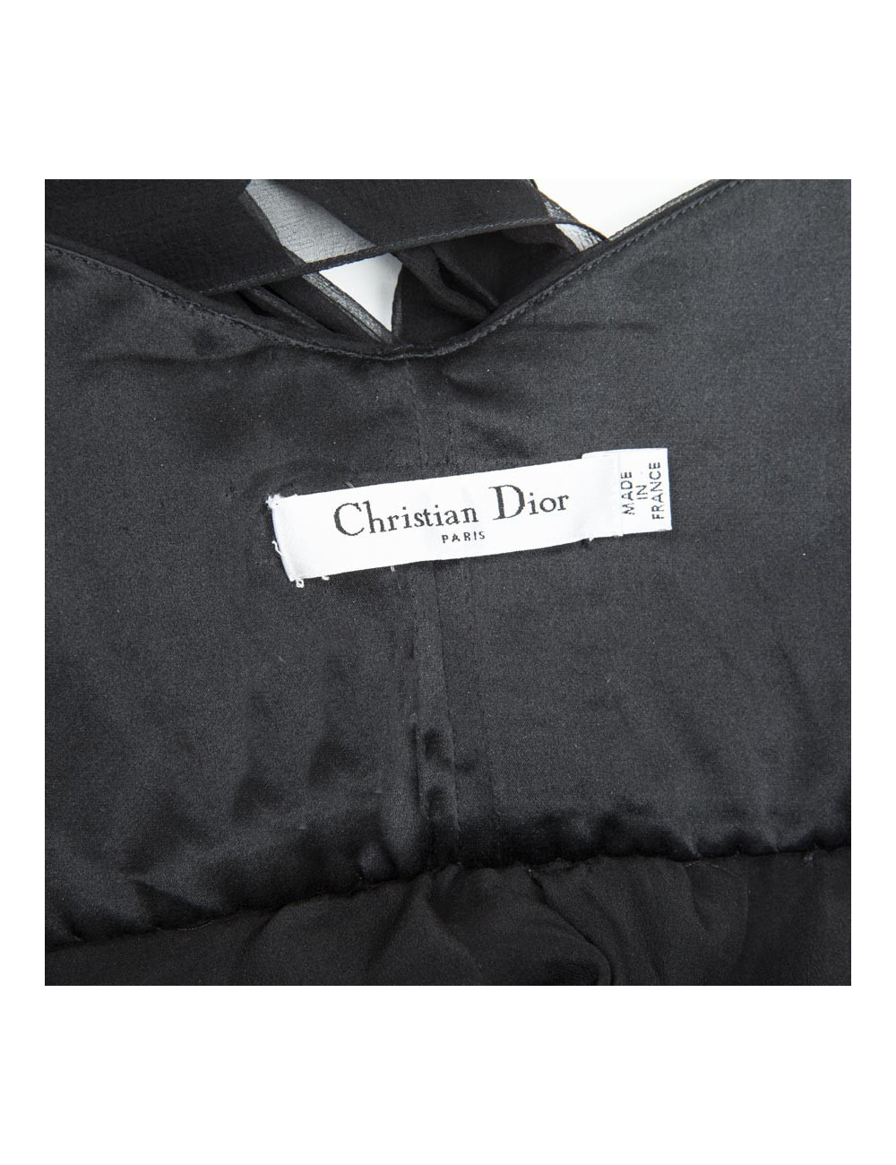 CHRISTIAN DIOR black silk evening dress size 38FR