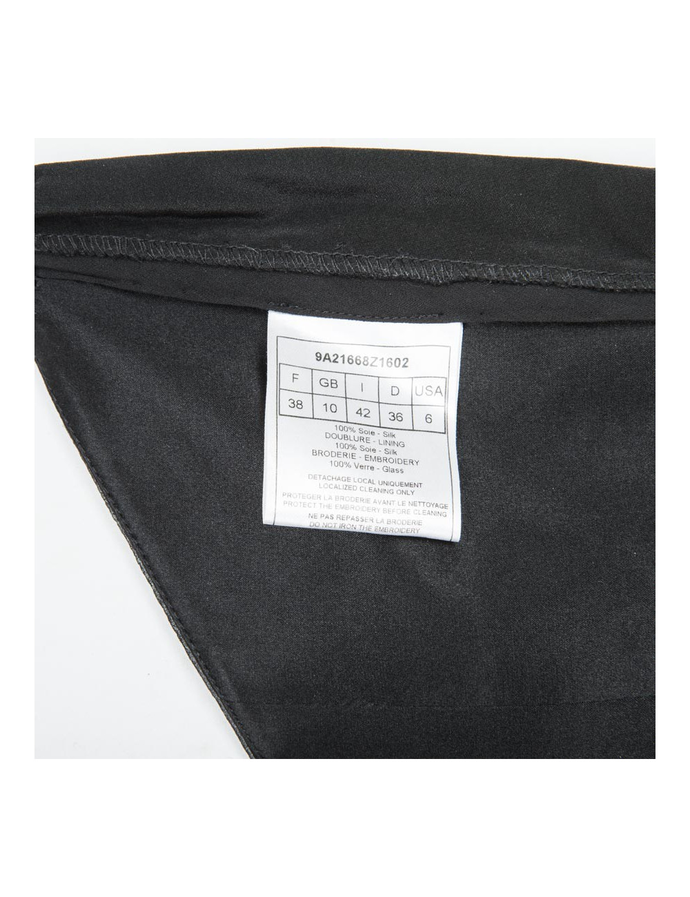 CHRISTIAN DIOR black silk evening dress size 38FR