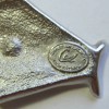 Collier CHRISTIAN LACROIX en métal argenté pendentif serti de brillant et perles noires
