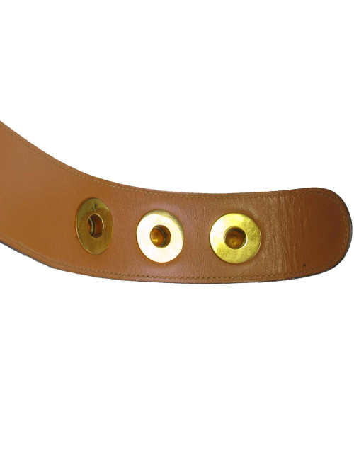 Ceinture Piano HERMES en cuir box noir