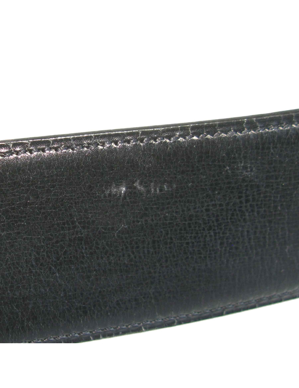 Ceinture Piano HERMES en cuir box noir