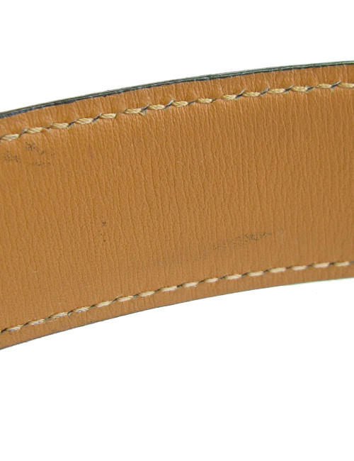 xxx Ceinture HERMES  T72 en cuir box bleu marine et fer à cheval clouté
