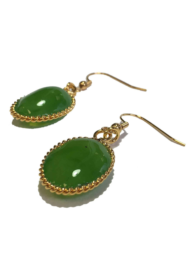 MARGUERITE DE VALOIS stud earrings in light green molten glass