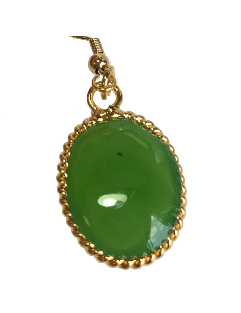  Boucles d'oreille Clous MARGUERITE DE VALOIS en pâte de verre vert clair