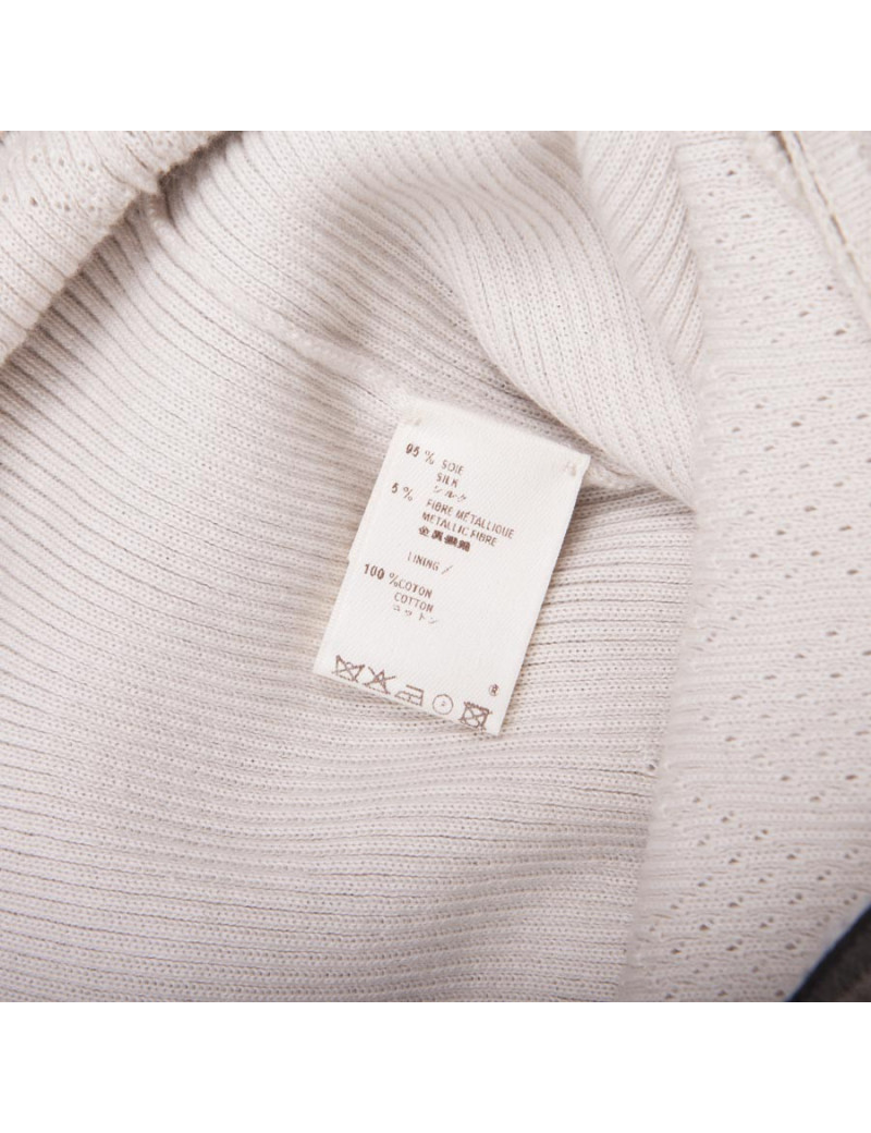 Robe LOUIS VUITTON T 38 FR en soie noire avec petites fleurs bleues