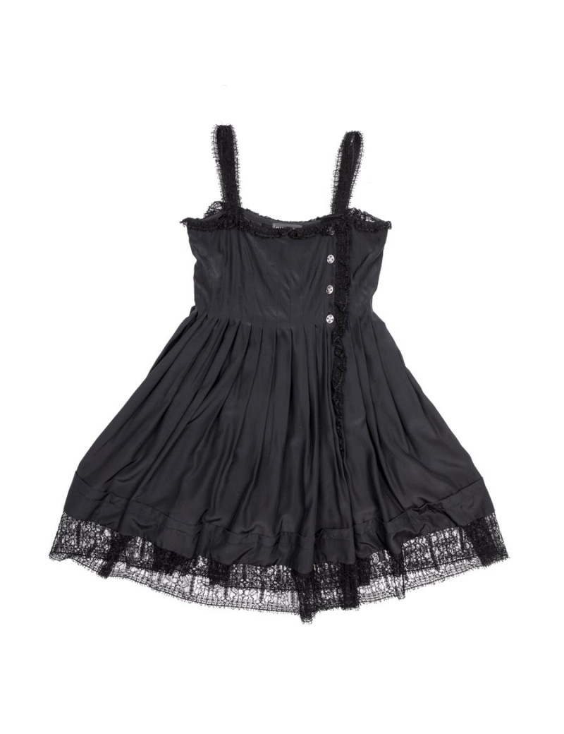 Robe portefeuille plissée  de cocktail CHANEL T 38 en soie noire