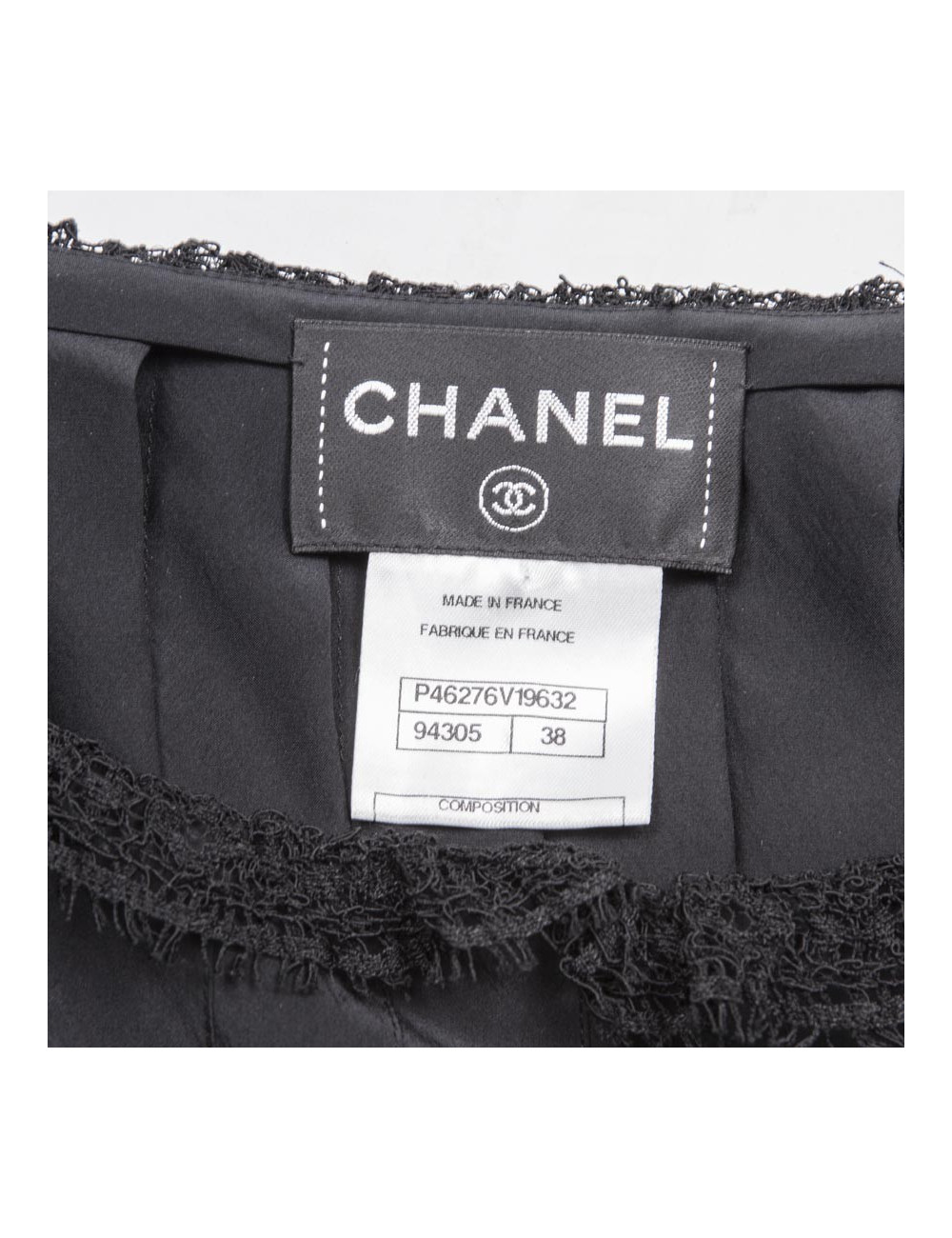 Robe portefeuille plissée  de cocktail CHANEL T 38 en soie noire