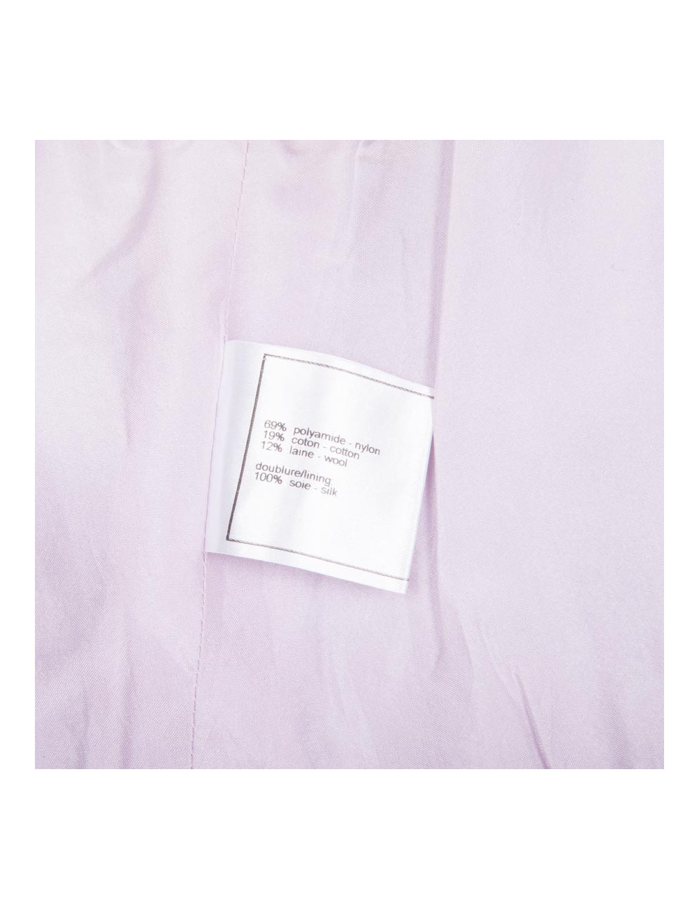 Ensemble CHANEL t 38  haut et jupe tweed parme