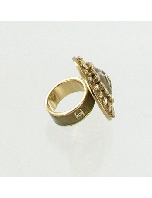 Bague CHANEL ronde en métal doré