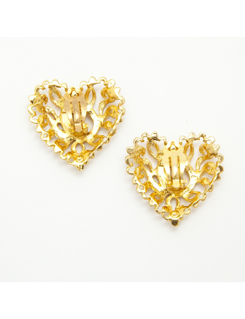 boucles d'oreille  clips CHRISTIAN LACROIX  coeur Vintage