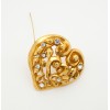 CHRISTIAN LACROIX vintage heart brooch in gilded metal and Swarovski brilliant