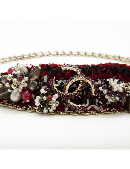 Peigne broche à cheveux CHANEL perles nacrées et strass