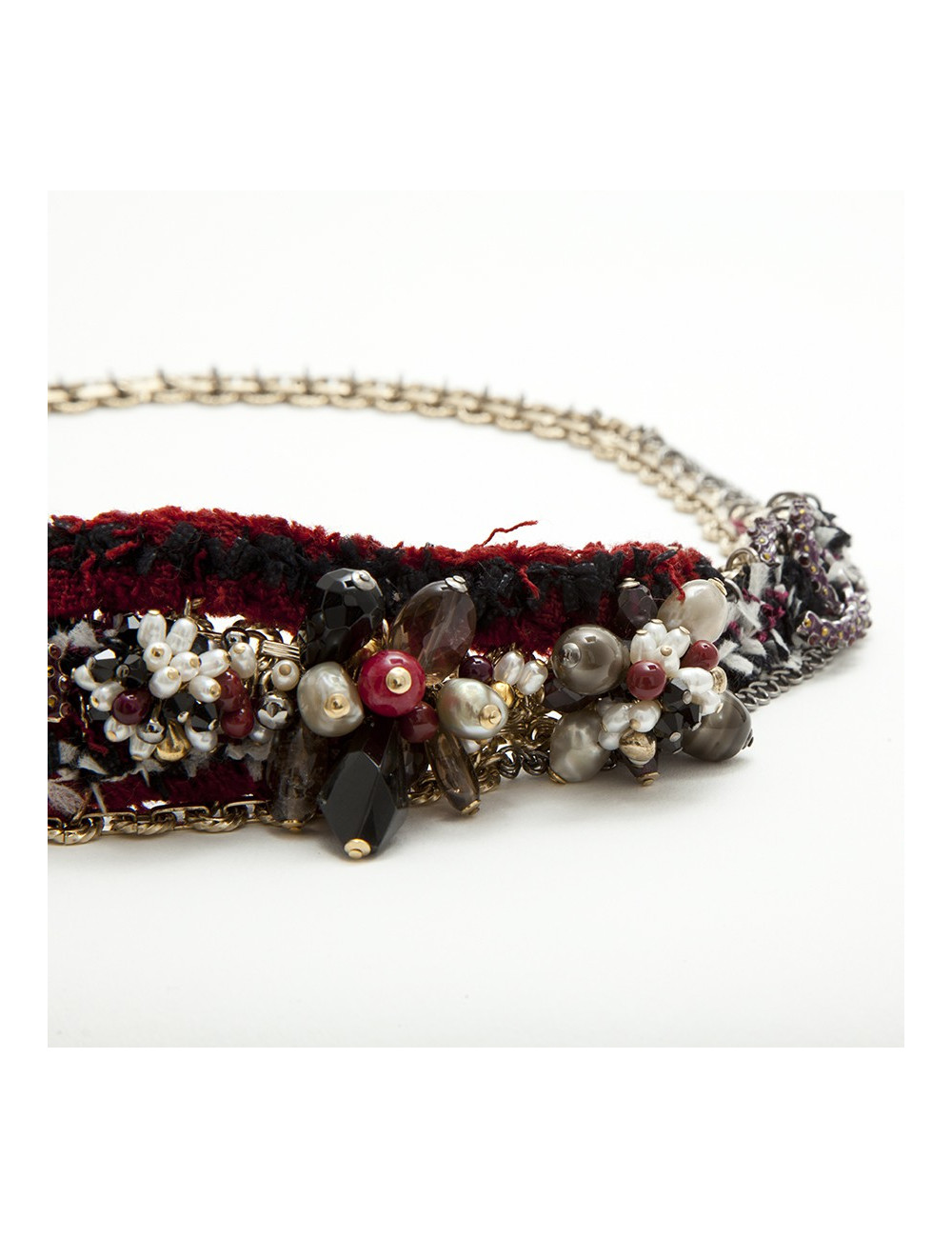 Peigne broche à cheveux CHANEL perles nacrées et strass