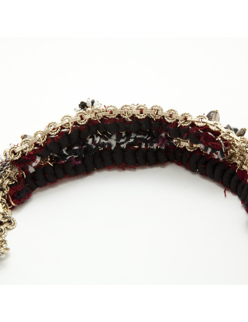 Peigne broche à cheveux CHANEL perles nacrées et strass