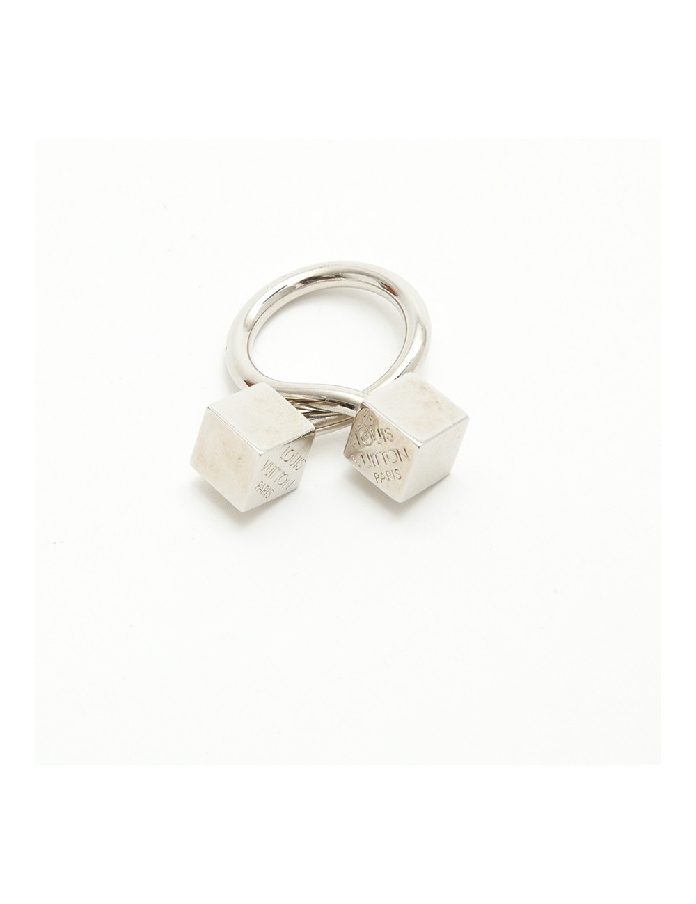 LOUIS VUITTON 2 dice Ring in silver plated metal size 53EU 6.5US