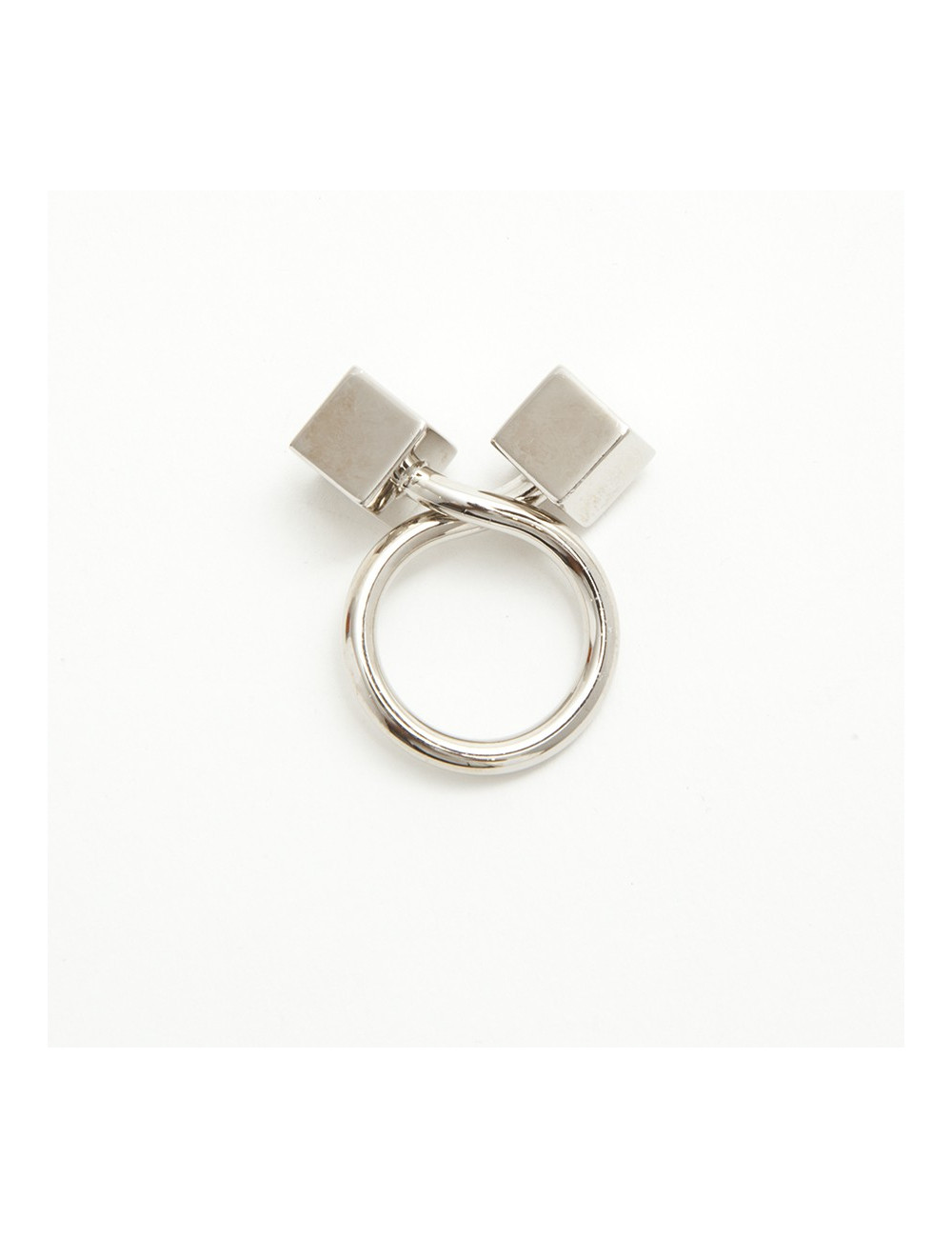 LOUIS VUITTON 2 dice Ring in silver plated metal size 53EU 6.5US