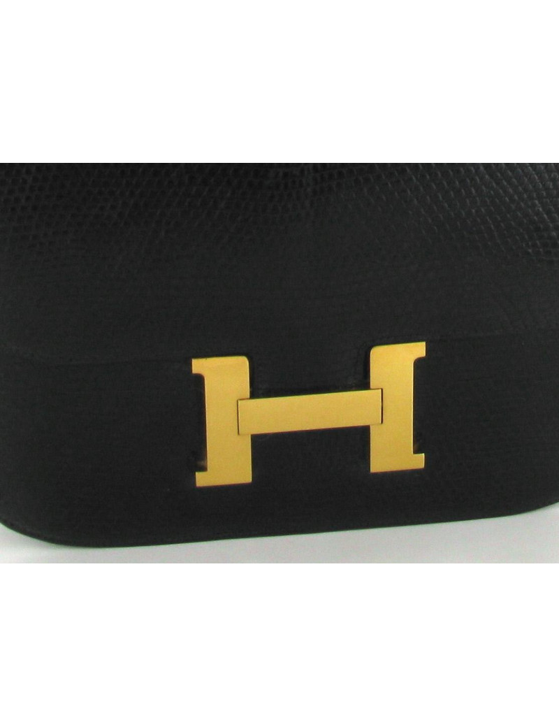 Sac HERMES constance 25 en serpent noir