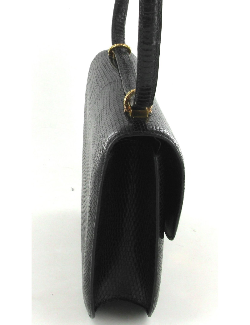 Sac HERMES constance 25 en serpent noir