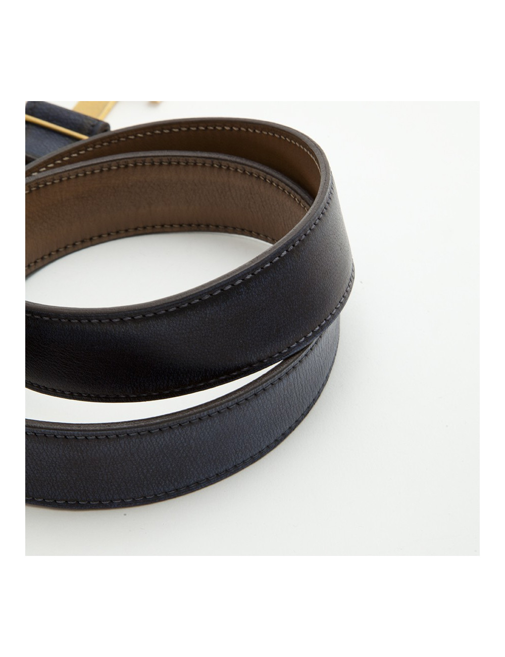 Ceinture H  HERMES T  réversible bleu et gold Vintage 