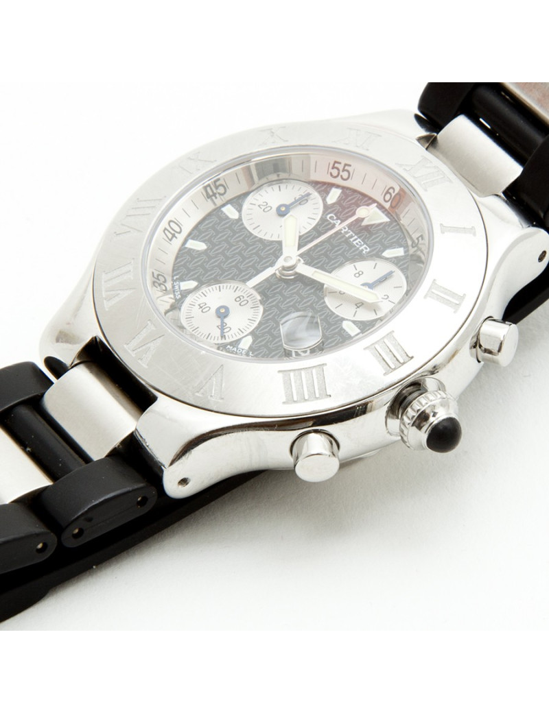 CARTIER 21 Chronoscaph Stainless Steel Quartz Wristwatch for men